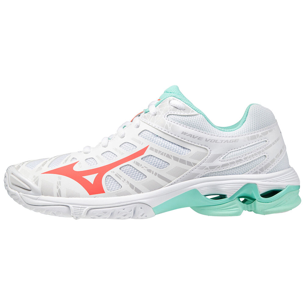 Scarpe Volley Mizuno Wave Voltage Donna - Bianche/Corallo - 14763-GAFO